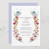 Fleur sauvage Spring Floral Wedding Invitations (Devant / Derrière)