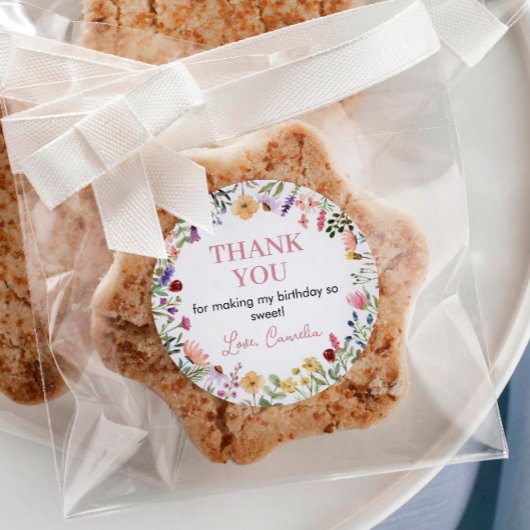 Fleur sauvage Sticker Étiquette Baby shower d'anni