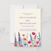 Fleur sauvage Symphonie Mariage Thème Invitation (Devant)