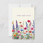Fleur sauvage Symphonie Mariage Thème Invitation (Dos)