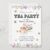 Fleur sauvage Tea Party Anniversaire Invitation (Devant)