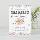 Fleur sauvage Tea Party Anniversaire Invitation (Debout devant)