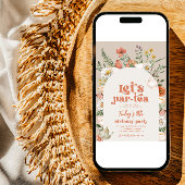 Fleur sauvage Tea Party Anniversaire Invitation