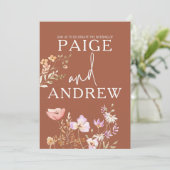 Fleur sauvage Teracotta Farmhouse Faire-part de ma (Debout devant)