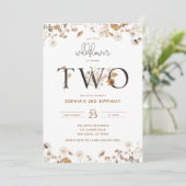 Fleur sauvage Terre Invitation de 2e anniversaire (Debout devant)