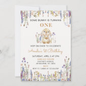 Fleur sauvage Une Petite Fille Lapin Invitation An (Devant)