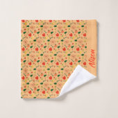 Fleur sauvage vert blanc rouge (Gant de toilette)