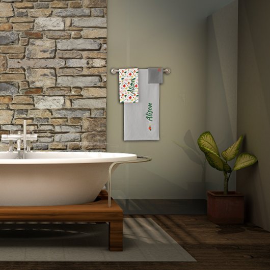 Fleur sauvage vert blanc rouge