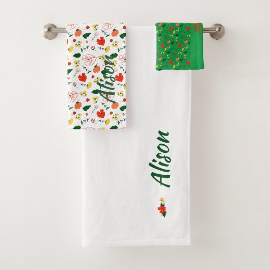 Fleur sauvage vert blanc rouge (En situation)