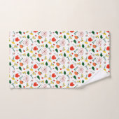 Fleur sauvage vert blanc rouge nom du bain (Serviette à main)