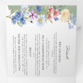 Fleur sauvage vert Sage triple Faire-part de maria (Intérieur en premier)