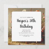 Fleur sauvage vintage Jardin Invitation d'annivers (Dos)