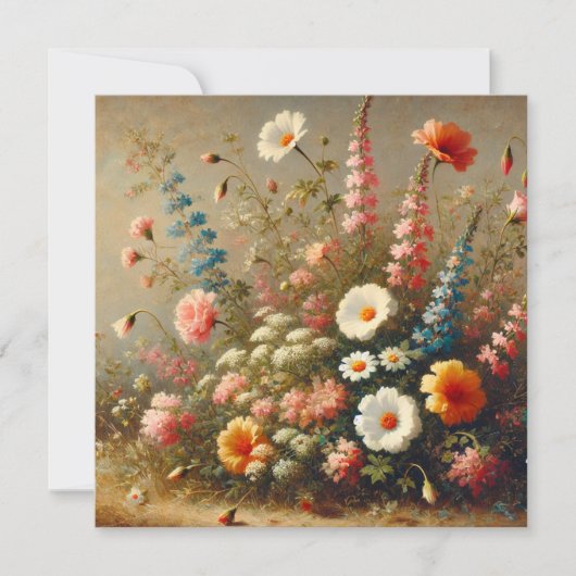 Fleur sauvage vintage Jardin Invitation d'annivers (Devant)