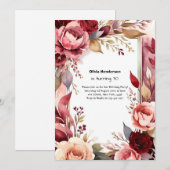 Fleur sauvage violet Floral Invitation Anniversair (Devant / Derrière)