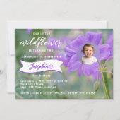 Fleur sauvage violette Invitation d'anniversaire p (Devant)