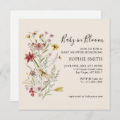 Fleur sauvage Whimsical Baby In Bloom Invitation (Devant / Derrière)