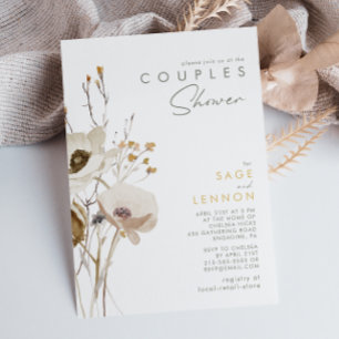 Fleur sauvage Whimsical Couples Douche Invitation