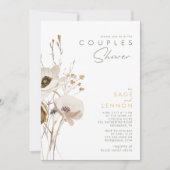 Fleur sauvage Whimsical Couples Douche Invitation (Devant)