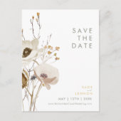 Fleur sauvage Whimsical Enregistrer La Date Carte (Devant)