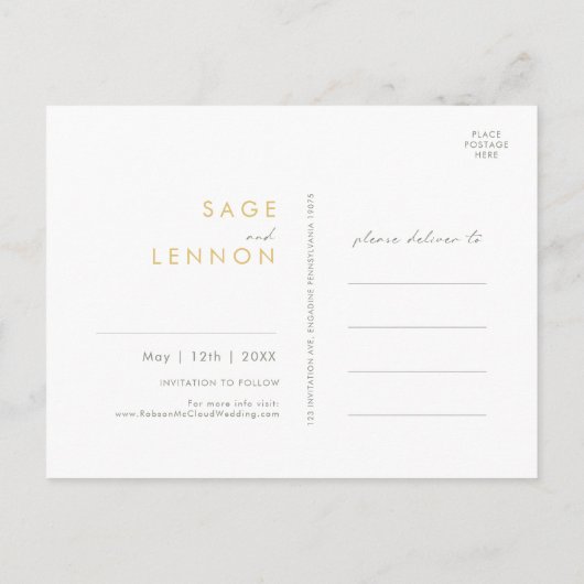 Fleur sauvage Whimsical Enregistrer La Date Carte  (Dos)