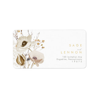 Fleur sauvage Whimsical Mariage Étiquettes de adre