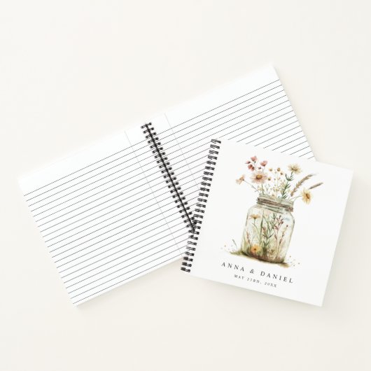 Fleur sauvage Whimsical Mason Jar Mariage Livre d' (Intérieur)