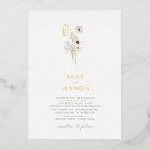 Fleur sauvage Whimsical simple | Invitation Gold F (Recto)