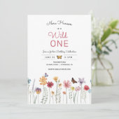 Fleur sauvage Wild One First Birthday Invitation (Debout devant)