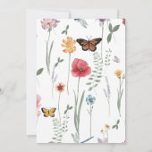 Fleur sauvage Wild One First Birthday Invitation (Dos)