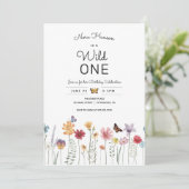 Fleur sauvage Wild One First Birthday Invitation (Debout devant)