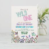 Fleur sauvage Wild Un anniversaire Invitation (Debout devant)