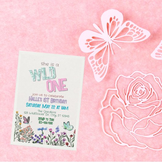 Fleur sauvage Wild Un anniversaire Invitation