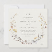 Fleur sauvage Wreath Spring Wedding Invitation (Devant)