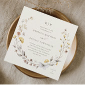 Fleur sauvage Wreath Spring Wedding Invitation