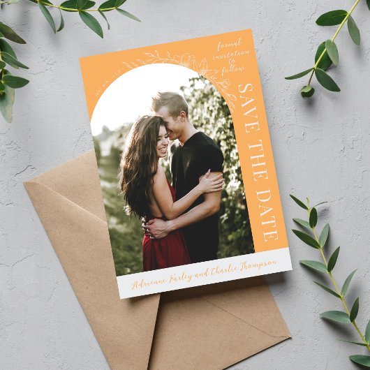 Fleur Simple 1 Sorbet Orange Save The Date