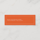 Fleur simple dans le carte de visite orange (Dos)