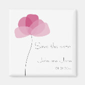 Fleur simple Enregistrer la date Magnet (Devant)