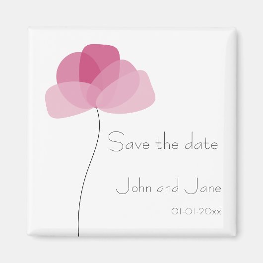 Fleur simple Enregistrer la date Magnet (Devant)