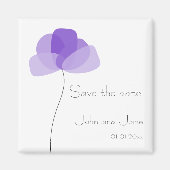 Fleur simple Enregistrer la date Magnet (Devant)