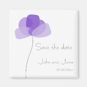 Fleur simple Enregistrer la date Magnet