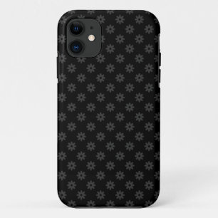 Fleur subtile - gris foncé sur coque iphone noir