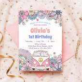 Fleur super Retro Invitation Anniversaire