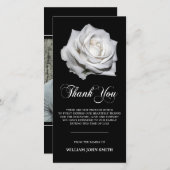 Fleur Sympathique Rose blanche MERCI noir | PHOTO (Devant / Derrière)
