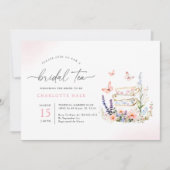 Fleur Tea Aquarelle Douche nuptiale Invitation (Devant)