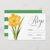 Fleur tendance JAUNE Crocus mariage rustique RSVP (Devant / Derrière)