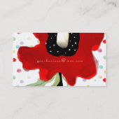 Fleur tourbillon lignes carte de visite rose rouge (Dos)