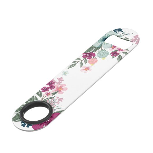 Fleur tropicale à ouverture de bouteille en blanc (Dos Angle)