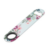 Fleur tropicale à ouverture de bouteille sur Blue  (Devant angulaire)