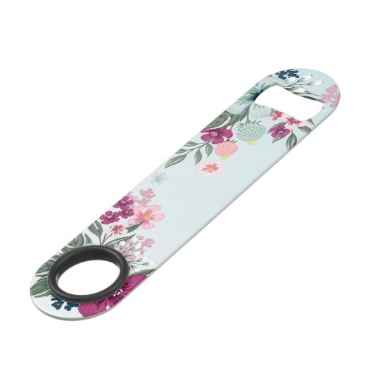 Fleur tropicale à ouverture de bouteille sur Blue  (Dos Angle)