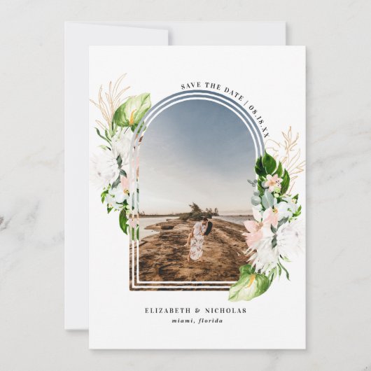 Fleur Tropicale | Boho Save the Date (Devant)